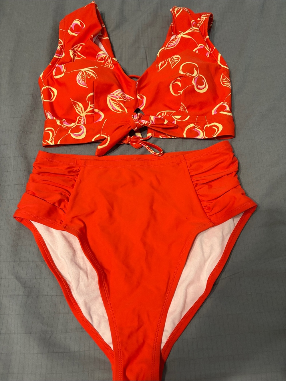 NWT cupshe bikini size OX (14 equivalent) orange cherries!